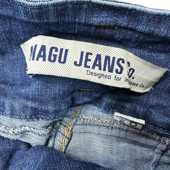 Womens Skinny Ripped Jeans Size 30 Blue Mid Rise Stretch Ankle Buttons - Picture 15 of 16